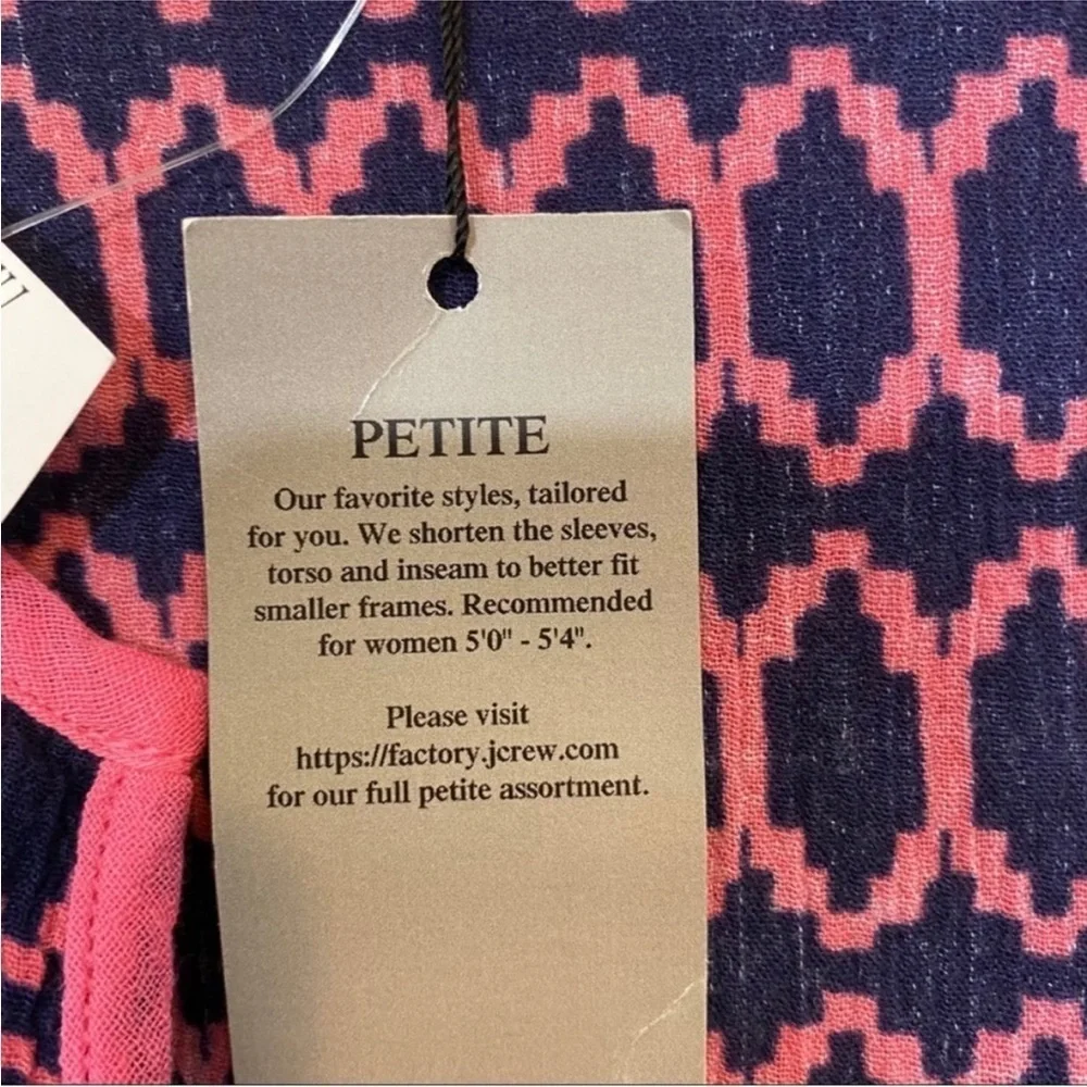 NWT J. CREW Tile Print Swim Coverup / Tunic Dress
